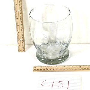 Clear Glass Vase With Weighted Base & Textured Design C151